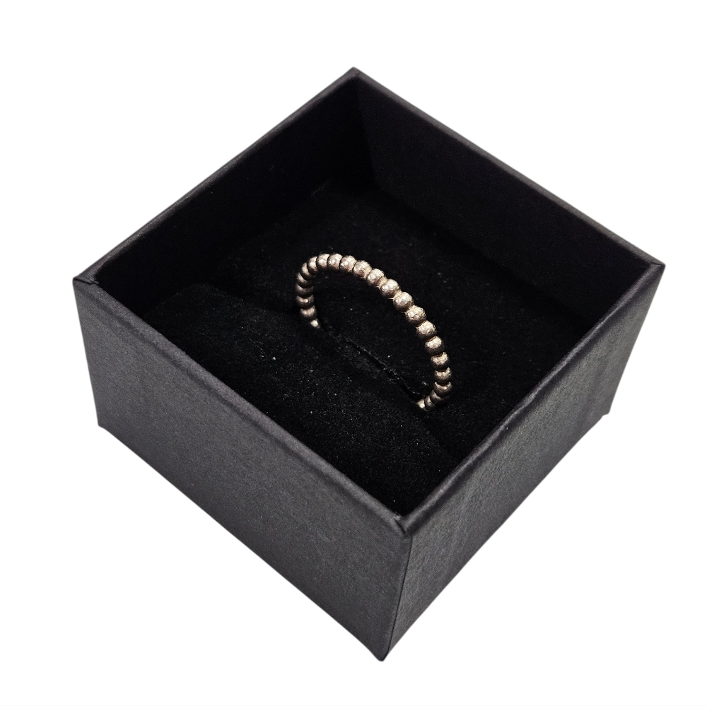 Pandora Sterling Silver Beaded Band Ring Size 9